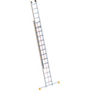 Layher, Layher Alu-Seilzugleiter 2-teilig, ausziehbar, inkl. Traverse 2 x 14 Sprossen, Layher Alu-Seilzugleiter, 2-teilig, ausziehbar, inkl. Traverse, 2 x 14 Sprossen