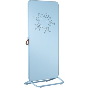 Chameleon, Chameleon Mobile Design-Schreibtafel Glastafel Rahmen blau, Chameleon Mobile Design-Schreibtafel, Glasoberfläche, BxH 887 x 1924 mm, blau