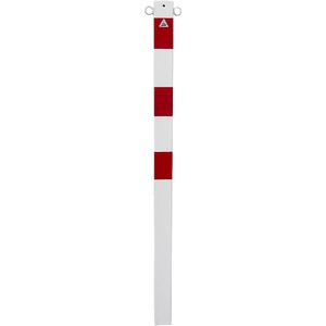 undefined, Absperrpfosten, 70 x 70 mm, weiß / rot zum Einbetonieren mit 2 Ösen, Schake Absperrpfosten, 70 x 70 mm, weiß / rot, zum Einbetonieren, mit 2 Ösen