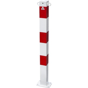 undefined, Absperrpfosten, 70 x 70 mm, weiß / rot zum Aufdübeln mit 2 Ösen, Schake Absperrpfosten, 70 x 70 mm, weiß / rot, zum Aufdübeln, mit 2 Ösen