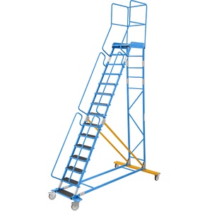 EUROKRAFT, EUROKRAFT Mobile Podestleiter PREMIUM Riefengummi-Stufeneinlagen 15 Stufen, eurokraft pro Mobile Podestleiter, Riefengummi-Stufeneinlage, 15 Stufen