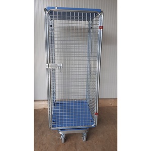 undefined, Rollbehälter, diebstahlsicher 5-seitig, mit Plastikboden mit Regenschutz, ab 5 Stk, Anti-Diebstahl-Behälter, mit Kunststoffboden, nestbar, Höhe 1.880 mm, ohne Zwischenboden