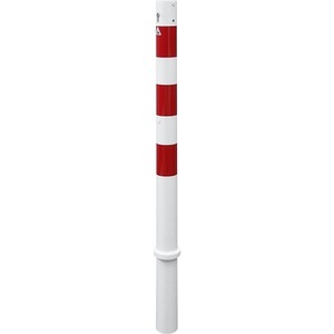 undefined, Absperrpfosten, Ø 76 mm, weiß / rot herausnehmbar mit Profilzylinder ohne Öse, Schake Absperrpfosten, Ø 76 mm, weiß / rot, herausnehmbar mit Profilzylinder, ohne Öse