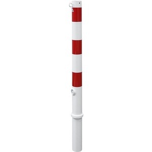 undefined, Absperrpfosten, Ø 76 mm, weiß / rot herausnehmbar mit 1 Öse, Schake Absperrpfosten, Ø 76 mm, weiß / rot, herausnehmbar, mit 1 Öse