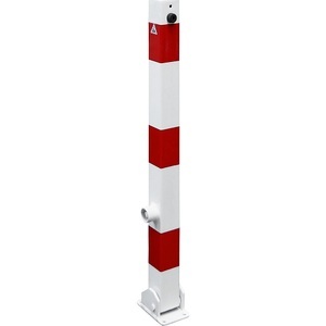 undefined, Absperrpfosten, 70 x 70 mm, weiß / rot klappbar ohne Öse, Schake Absperrpfosten, 70 x 70 mm, weiß / rot, klappbar, ohne Öse