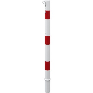 undefined, Absperrpfosten, Ø 60 mm, weiß / rot herausnehmbar mit Profilzylinder mit 1 Öse, Schake Absperrpfosten, Ø 60 mm, weiß / rot, herausnehmbar mit Profilzylinder, mit 1 Öse