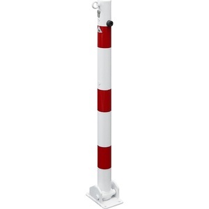 undefined, Absperrpfosten, Ø 60 mm, weiß / rot klappbar mit Profilzylinder mit 1 Öse, Schake Absperrpfosten, Ø 60 mm, weiß / rot, klappbar mit Profilzylinder, mit 1 Öse