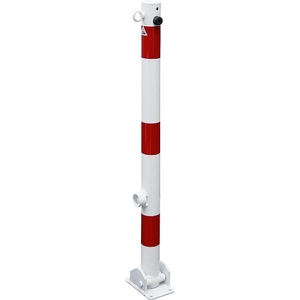 undefined, Absperrpfosten, Ø 60 mm, weiß / rot klappbar mit 1 Öse, Schake Absperrpfosten, Ø 60 mm, weiß / rot, klappbar, mit 1 Öse