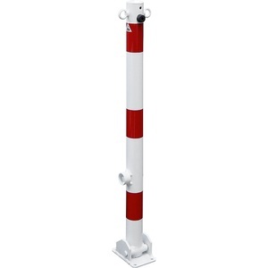 undefined, Absperrpfosten, Ø 60 mm, weiß / rot klappbar mit 2 Ösen, Schake Absperrpfosten, Ø 60 mm, weiß / rot, klappbar, mit 2 Ösen