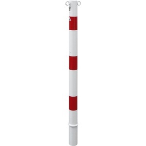 undefined, Absperrpfosten, Ø 60 mm, weiß / rot herausnehmbar mit Profilzylinder mit 2 Ösen, Schake Absperrpfosten, Ø 60 mm, weiß / rot, herausnehmbar mit Profilzylinder, mit 2 Ösen