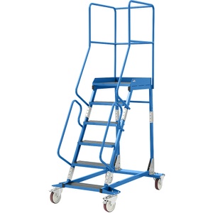 EUROKRAFT, EUROKRAFT Mobile Podestleiter PREMIUM Siebdruck-Stufeneinlagen 6 Stufen, eurokraft pro Mobile Podestleiter, Siebdruck-Stufeneinlage, 6 Stufen