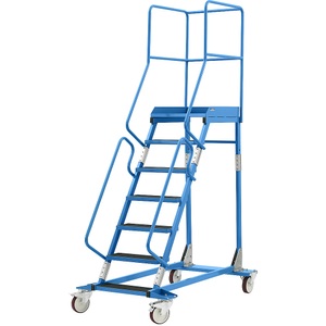 EUROKRAFT, EUROKRAFT Mobile Podestleiter PREMIUM Riefengummi-Stufeneinlagen 7 Stufen, eurokraft pro Mobile Podestleiter, Riefengummi-Stufeneinlage, 7 Stufen