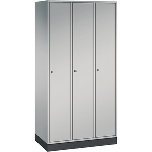 CP, CP INTRO Stahl-Garderobenschrank Breite 920 mm, 3 Abteile Korpus weißaluminium, Türen weißaluminium, C+P INTRO Stahl-Garderobenschrank, Breite 920 mm, 3 Abteile, Korpus weißaluminium, Türen weißaluminium