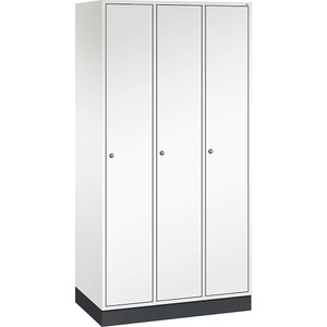 CP, CP INTRO Stahl-Garderobenschrank Breite 920 mm, 3 Abteile Korpus reinweiß, Türen reinweiß, C+P INTRO Stahl-Garderobenschrank, Breite 920 mm, 3 Abteile, Korpus reinweiß, Türen reinweiß