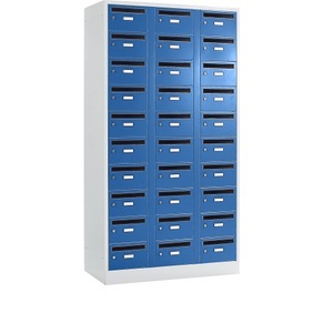 Wolf, Wolf Postverteilerschrank 30 Fächer, abschließbar enzianblau, Wolf Postverteilerschrank, 30 Fächer, abschließbar, enzianblau