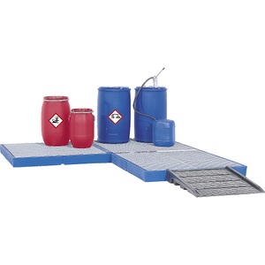 undefined, Auffahrrampe aus PE für Kunststoff-Flachwanne BxTxH 900 x 940 x 150 mm, asecos® Auffahrrampe, für PE-Bodenelemente, LxB 900 x 940 mm