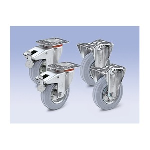 Wicke, Wicke Vollgummi-Reifen, Set-Angebot 2 x Lenkrolle mit Doppelstopp und 2 x Bockrolle Rad-Ø x Breite 100 x 30 mm, Wicke Vollgummi-Reifen, Set-Angebot, 2 x Lenkrolle mit Doppelstopp und 2 x Bockrolle, Rad-Ø x Breite 100 x 30 mm
