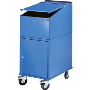 EUROKRAFT, EUROKRAFT Rollpult mit Schrank inkl. 2 Fachböden Farbe Lichtblau RAL 5012, eurokraft pro Rollpult, mit Schrank inkl. 2 Fachböden, Farbe Lichtblau RAL 5012