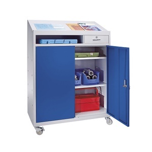undefined, Werkzeugschrank mit Schreibpult HxBxT 1220 x 915 x 457 mm lichtgrau / enzianblau, eurokraft basic Werkzeugschrank mit Schreibpult, HxBxT 1220 x 915 x 457 mm, lichtgrau / enzianblau