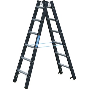 Zarges, ZARGES Schwerlast-Stehleiter beidseitig begehbar 2 x 6 Sprossen, ZARGES Z600 41191 Aluminium Stufen-Stehleiter klappbar 8.9 kg