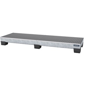EUROKRAFT, EUROKRAFT Stahl-Auffangwanne mit PP-Füßen LxBxH 2470 x 815 x 255 mm feuerverzinkt, mit Gitterrost, eurokraft pro Stahl-Auffangwanne mit Kunststoff-Füßen, LxBxH 2470 x 815 x 255 mm, feuerverzinkt, mit Gitterrost