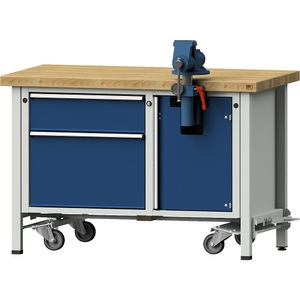 ANKE, ANKE Kompaktwerkbank, fahrbar, fahrbar, mit 1 Schublade und Schraubstock, Breite 1270 mm, ANKE Kompaktwerkbank, fahrbar, fahrbar, mit 1 Schublade und Schraubstock, Breite 1270 mm