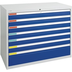 undefined, Schubladenschrank Breite 1000 mm, 7 Schubladen lichtgrau / enzianblau, Schubladenschrank, Breite 1000 mm, 7 Schubladen, lichtgrau / enzianblau
