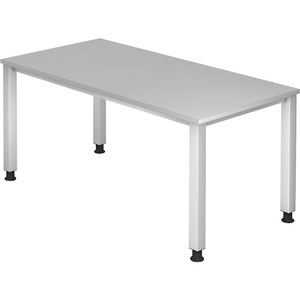 office akktiv, office akktiv RENATUS - Schreibtisch 4-Fuß-Gestell, Breite 1600 mm lichtgrau, 