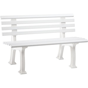 undefined, Parkbank aus Kunststoff mit 9 Leisten Breite 1200 mm, weiß, Gartenbank, 2-Sitzer, L 1200 mm, weiß