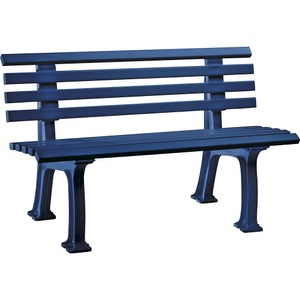 undefined, Parkbank aus Kunststoff mit 9 Leisten Breite 1200 mm, stahlblau, Gartenbank, 2-Sitzer, L 1200 mm, blau