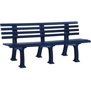 undefined, Parkbank aus Kunststoff mit 9 Leisten Breite 2000 mm, stahlblau, Sitzbank Bern, Länge 2.000 mm, 3-füssig, blau