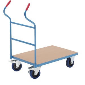 EUROKRAFT, EUROKRAFT Plattformwagen mit Schiebebügel Ladehöhe 235 mm, eurokraft pro Plattformwagen, mit Schiebebügel, Ladehöhe 235 mm