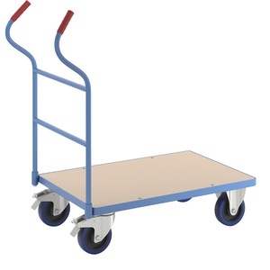 EUROKRAFT, EUROKRAFT Plattformwagen mit Schiebebügel Ladehöhe 235 mm, eurokraft pro Plattformwagen, mit Schiebebügel, Ladehöhe 235 mm
