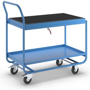 EUROKRAFT ACTIVE GREEN, EUROKRAFT ACTIVE GREEN Tischwagen mit Auffangwanne, Gitterrost und Ablasshahn lichtblau, eurokraft pro Tischwagen, mit Auffangwanne, Gitterrost und Ablasshahn, lichtblau