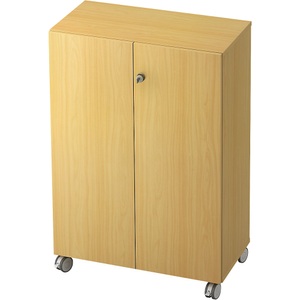 undefined, CONTACT - Aktenschrank 2 Fachböden, mit Rollen Dekor Buche, eurokraft pro CONTACT - Aktenschrank, 2 Fachböden, mit Rollen, Dekor Buche
