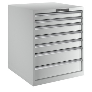 Lista, Lista Schubladenschrank, 7 Schubladen BxTxH 717 x 725 x 850 mm, Tragkraft 75 kg lichtgrau, LISTA Schubladenschrank, 7 Schubladen, BxTxH 717 x 725 x 850 mm, Tragkraft 75 kg, lichtgrau