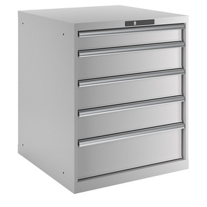 Lista, Lista Schubladenschrank, 5 Schubladen BxTxH 717 x 725 x 850 mm lichtgrau, Schubladentraglast 75 kg, LISTA Schubladenschrank, 5 Schubladen, BxTxH 717 x 725 x 850 mm, lichtgrau, Schubladentraglast 75 kg