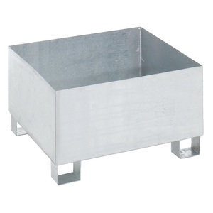 QUIPO, QUIPO Auffangwanne für 200-l-Fässer LxBxH 800 x 800 x 465 mm, mit Zulassung feuerverzinkt, ohne Gitterrost, eurokraft basic Stahl-Auffangwanne für 200-l-Fässer, LxBxH 800 x 800 x 465 mm, mit Zulassung, feuerverzinkt, ohne Gitterrost
