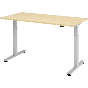 undefined, UPLINER - Schreibtisch, elektrisch höhenverstellbar BxT 1600 x 800 mm Dekor Ahorn, BASIC Schreibtisch, elektrisch höhenverstellbar, BxT 1.600 x 800 mm, Ahorn