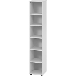 office akktiv, office akktiv RENATUS - Regal HxB 2154 x 400 mm, 5 Fachböden lichtgrau, 