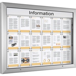 undefined, Schaukasten für Innen- und Außenbereich Querformat für DIN A0, Türöffnung 90° nach oben, Rückwandfarbe Reinweiß, Schaukasten für Innen- und Außenbereich, Querformat, für DIN A0, Türöffnung 90° nach oben, Rückwandfarbe Reinweiß