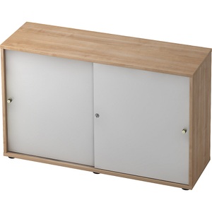 office akktiv, office akktiv ANNY - Schiebetürenschrank 1 Fachboden, Mitteltrennwand Dekor Nussbaum / alusilber, 