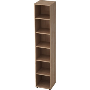 office akktiv, office akktiv ANNY - Büroregal 5 Fachböden, HxBxT 2156 x 400 x 400 mm Dekor Nussbaum, 