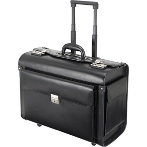 undefined, Trolley Pilotenkoffer Hauptfach, Laptopfach gepolstert schwarz, Alassio® Trolley/Pilotenkoffer SILVANA, Rindsleder