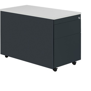 mauser, mauser Schubladencontainer mit Rollen HxT 579 x 800 mm, Kunststoffplatte, 1 Materialschub, 1 Hängeregistratur anthrazitgrau / anthrazitgrau / lichtgrau, mauser Schubladencontainer mit Rollen, HxT 579 x 800 mm, Kunststoffplatte, 1 Materialschub, 1 Hängeregistratur, anthrazitgrau / anthrazitgrau / lichtgrau