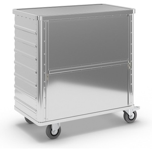 undefined, Alu-Kastenwagen, absenkbare Seitenwand mit Deckel Volumen 355 l, Transportwagen aus Leichtmetall, absenkbare Längswand, 355 Liter, mit Deckel