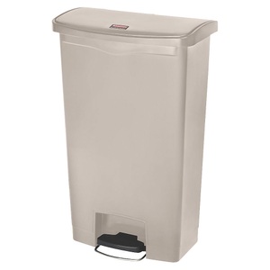 Rubbermaid, Rubbermaid Tretabfallsammler Volumen 68 l, BxHxT 322 x 803 x 500 mm beige, Rubbermaid Tret-Abfallbehälter Slim Jim® mit Pedal an der Breitseite, Kunststoff, 68 l, beige