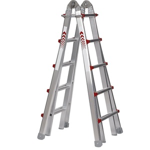 undefined, Teleskop-Klappleiter Steh-, Anlege-, Schiebe- und Treppenleiter in Einem 4 x 5 Sprossen, Teleskop-Klappleiter, Steh-, Anlege-, Schiebe- und Treppenleiter in Einem, 4 x 5 Sprossen