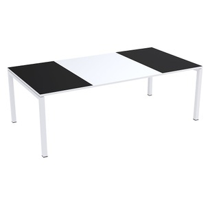 Paperflow, Konferenztisch easyDesk®, Paperflow Konferenztisch easyDesk®, HxBxT 750 x 2200 x 1140 mm, weiß/schwarz