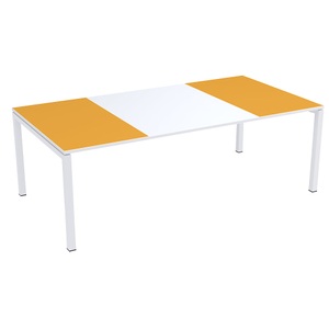 Paperflow, Konferenztisch easyDesk®, Paperflow Konferenztisch easyDesk®, HxBxT 750 x 2200 x 1140 mm, weiß/orange